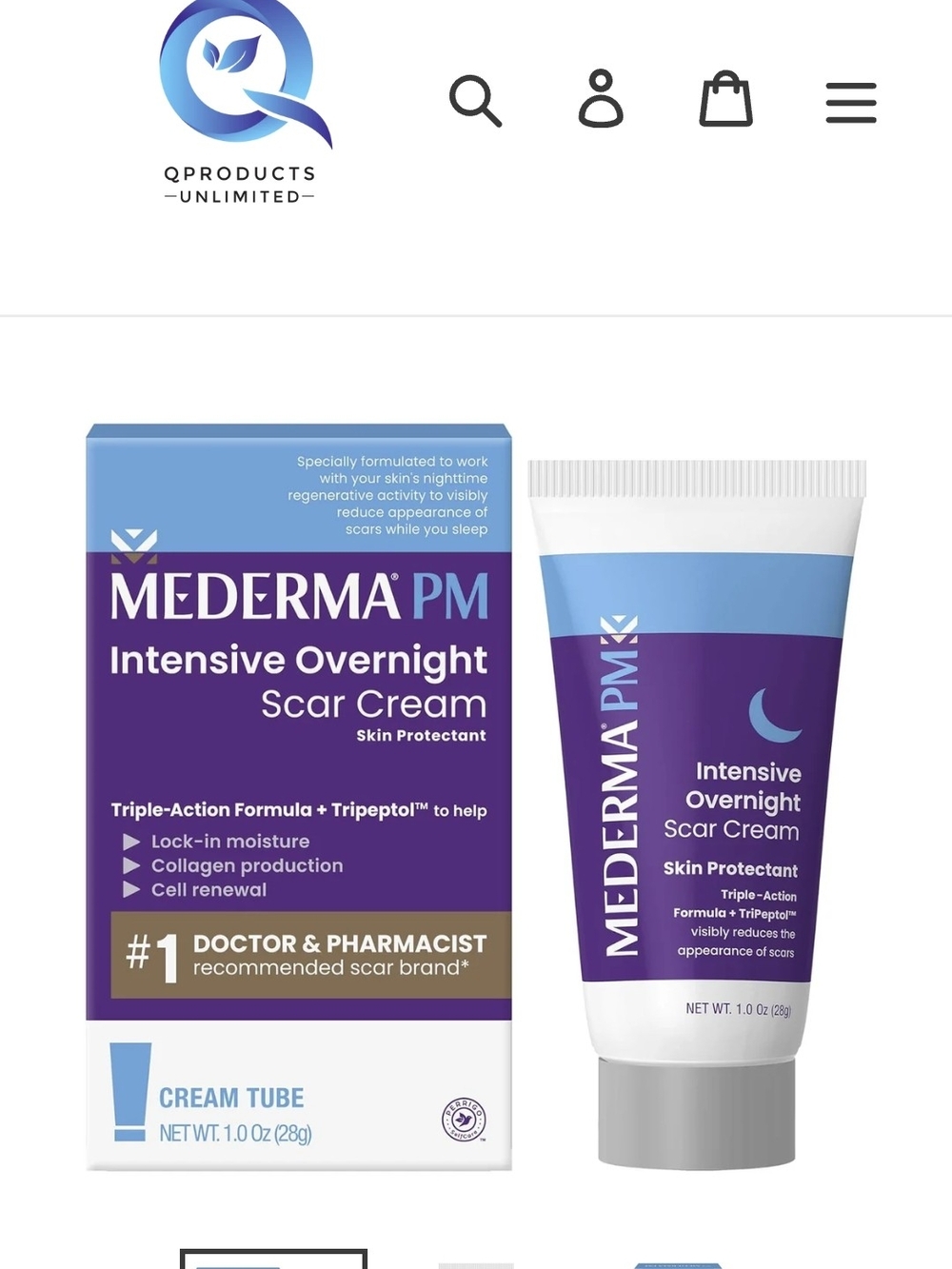 Mederma PM Intensive Overnight Scar Cream Tube 1 oz NIB
